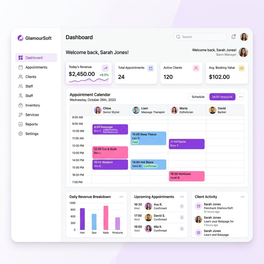 Beautyz Dashboard Mockup